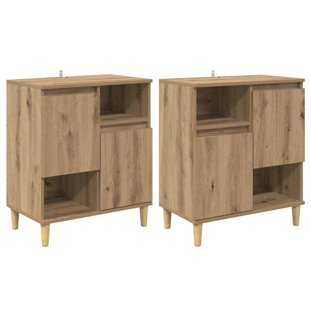Oldalszekrények 2 pcs Artisan tölgy 60 x 35 x 70 cm Szerelt Fa