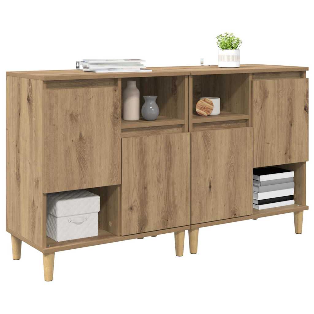 Oldalszekrények 2 pcs Artisan tölgy 60 x 35 x 70 cm Szerelt Fa
