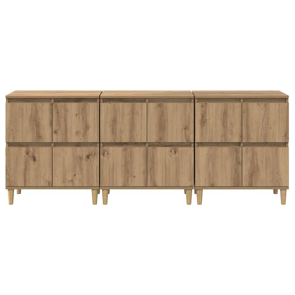 Oldalszekrények 3 db Artisan tölgy 60 x 35 x 70 cm Szerelt Fa