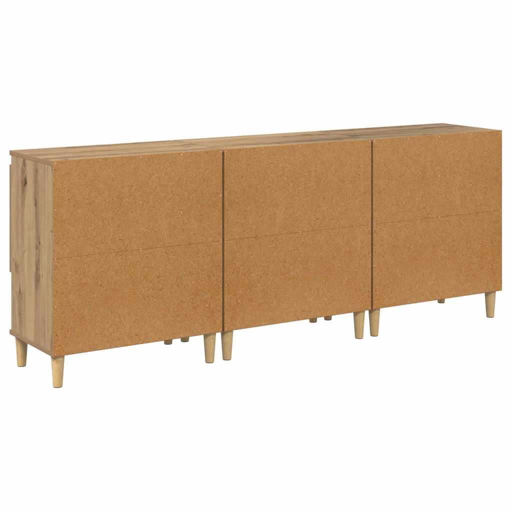 Oldalszekrények 3 db Artisan tölgy 60 x 35 x 70 cm Szerelt Fa