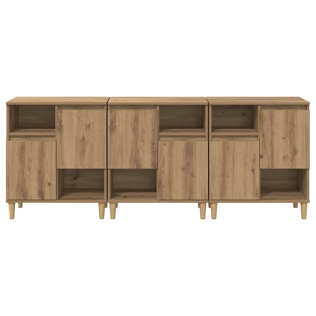 Oldalszekrények 3 db Artisan tölgy 60 x 35 x 70 cm Szerelt Fa