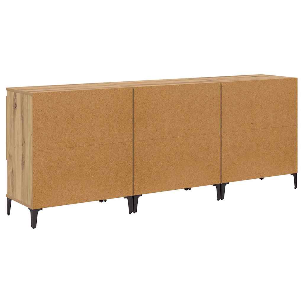Oldalszekrények 3 db Artisan tölgy 60 x 35 x 70 cm Szerelt Fa