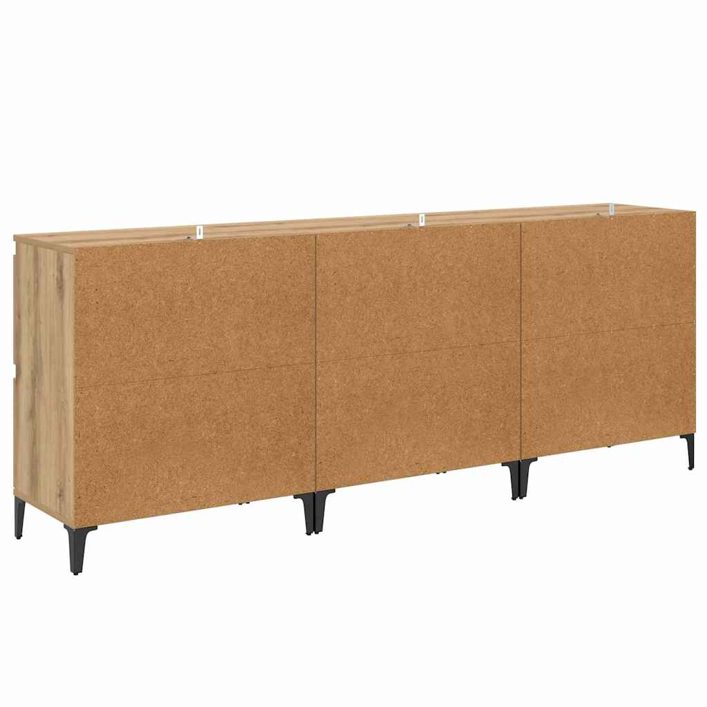 Oldalszekrények 3 db Artisan tölgy 60 x 35 x 70 cm Szerelt Fa