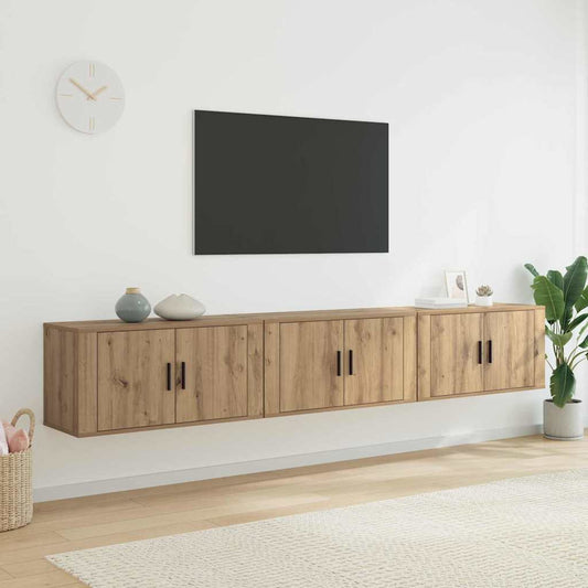 Fali TV szekrény szett 3 pcs Artisan tölgy 80 x 34,5 x 40 cm