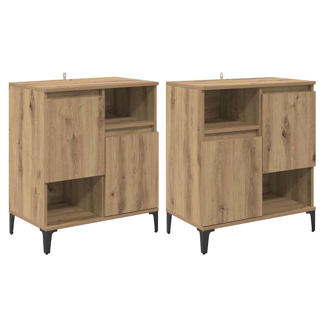 Oldalszekrények 2 pcs Artisan tölgy 60 x 35 x 70 cm Szerelt Fa