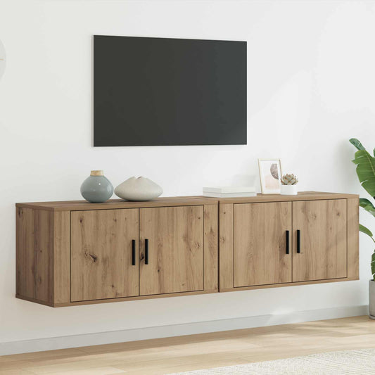 Fali TV szekrény szett 2 pcs Artisan tölgy 80 x 34,5 x 40 cm