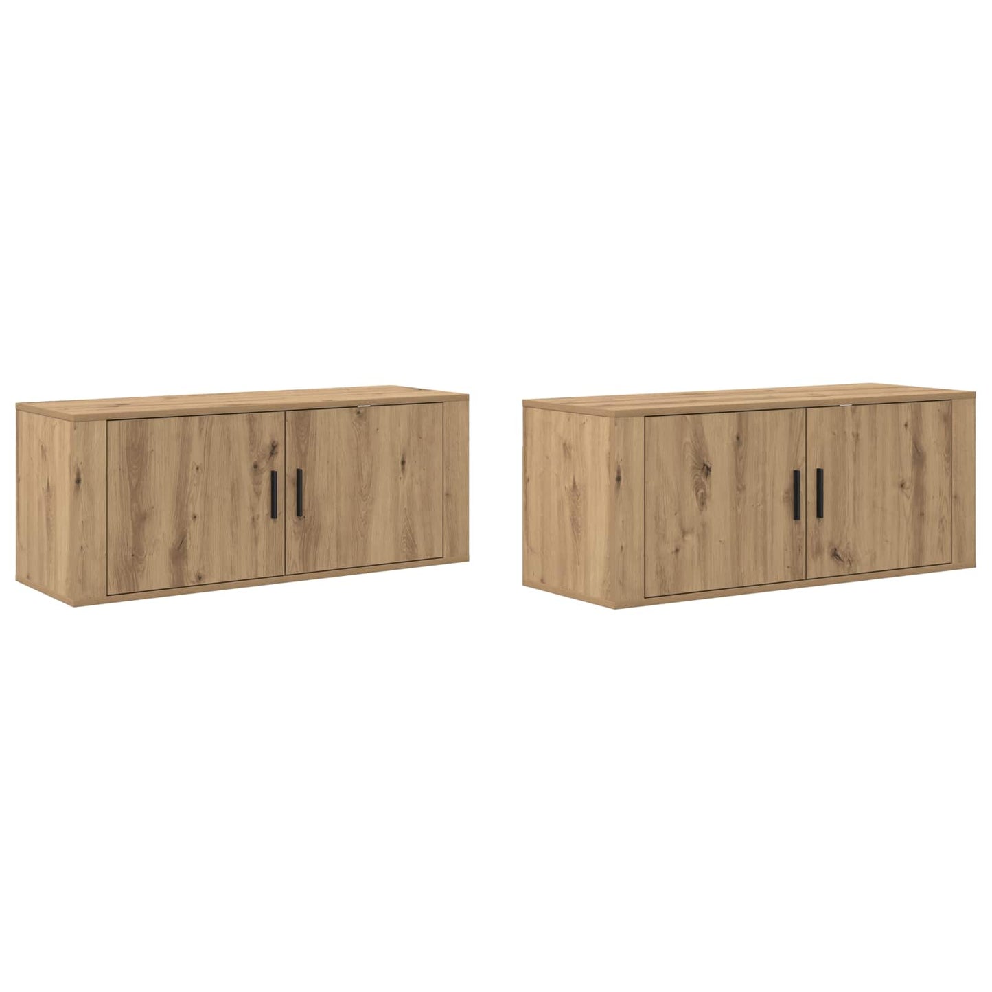Fali TV szekrény szett 2 pcs Artisan tölgy Szerelt Fa