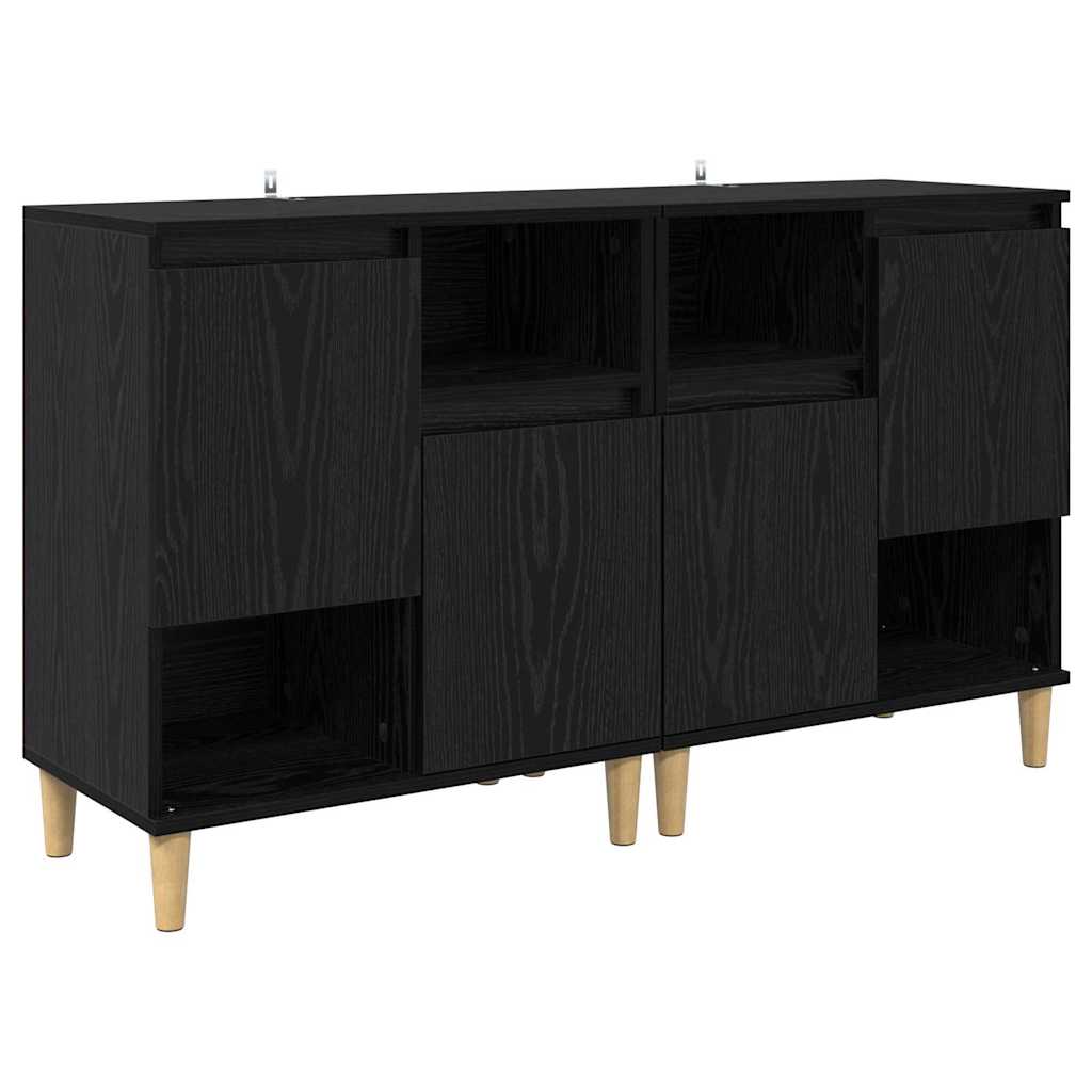 Oldalszekrények 2 pcs Fekete tölgy 60 x 35 x 70 cm Szerelt Fa