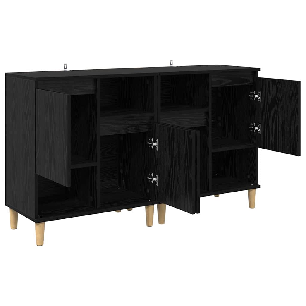 Oldalszekrények 2 pcs Fekete tölgy 60 x 35 x 70 cm Szerelt Fa