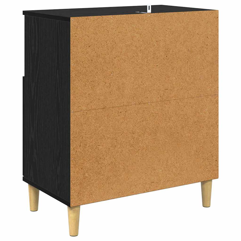 Oldalszekrények 2 pcs Fekete tölgy 60 x 35 x 70 cm Szerelt Fa