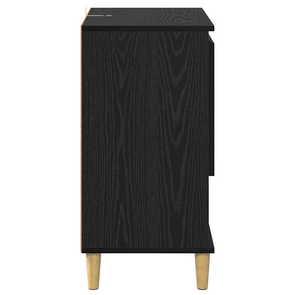 Oldalszekrények 2 pcs Fekete tölgy 60 x 35 x 70 cm Szerelt Fa