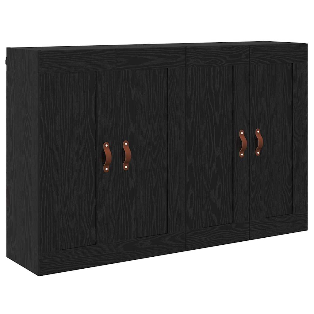 Fali szekrény 2 db Fekete tölgy 69,5 x 34 x 90 cm Szerelt Fa