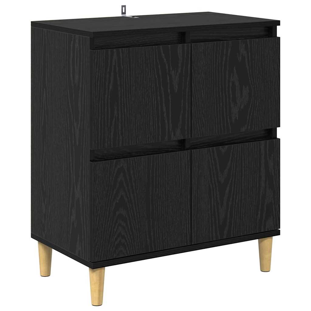 Oldalszekrények 3 db Fekete tölgy 60 x 35 x 70 cm Szerelt Fa