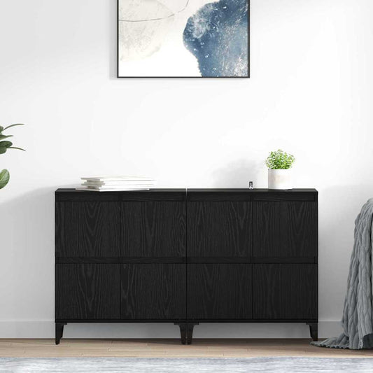 Oldalszekrények 2 pcs Fekete tölgy 60 x 35 x 70 cm Faanyag