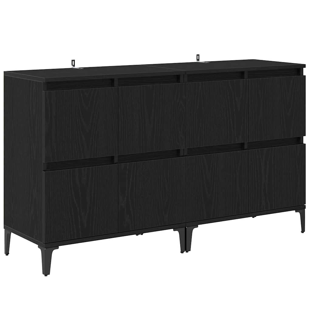 Oldalszekrények 2 pcs Fekete tölgy 60 x 35 x 70 cm Szerelt Fa