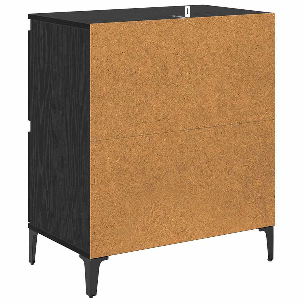 Oldalszekrények 2 pcs Fekete tölgy 60 x 35 x 70 cm Szerelt Fa