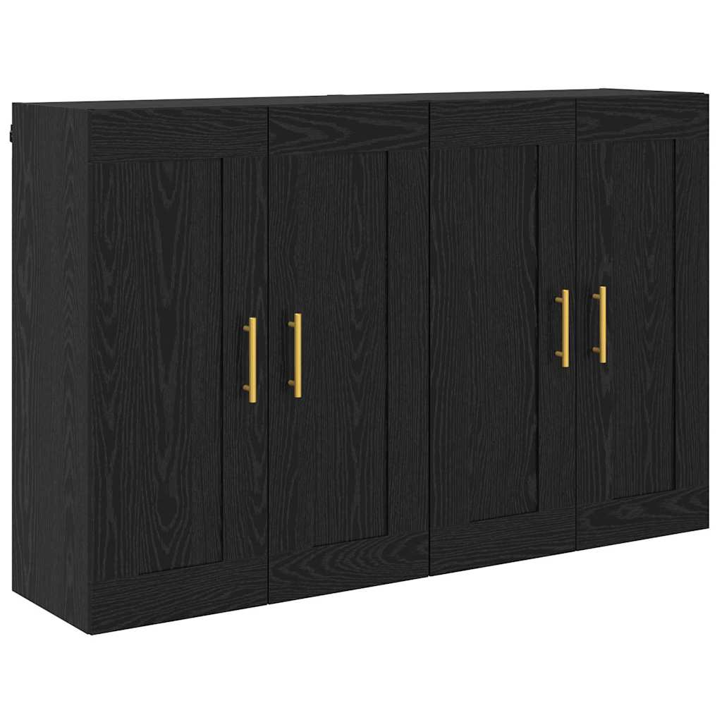 Fali szekrény 2 db Fekete tölgy 69,5 x 34 x 90 cm Szerelt Fa