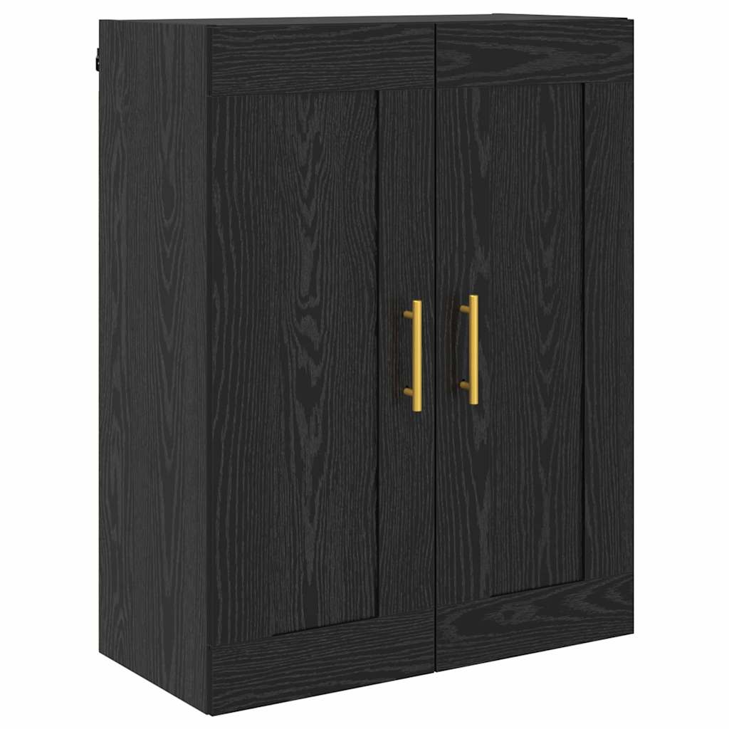 Fali szekrény 2 db Fekete tölgy 69,5 x 34 x 90 cm Szerelt Fa