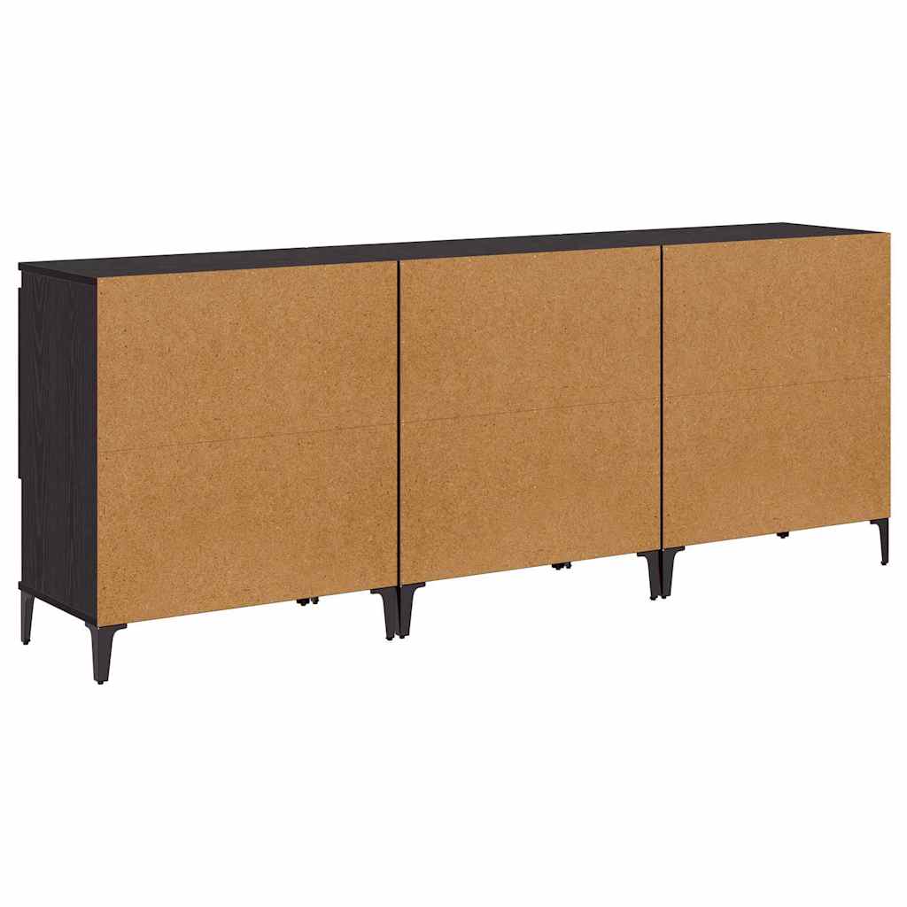 Oldalszekrények 3 db Fekete tölgy 60 x 35 x 70 cm Szerelt Fa