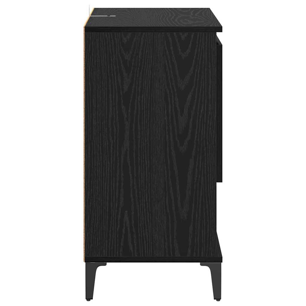 Oldalszekrények 3 db Fekete tölgy 60 x 35 x 70 cm Szerelt Fa