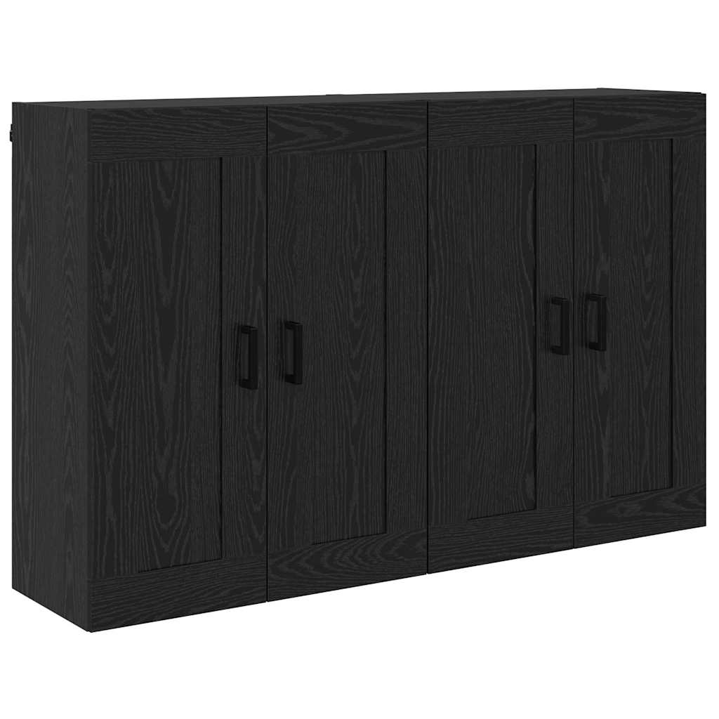 Fali szekrény 2 db Fekete tölgy 69,5 x 34 x 90 cm Szerelt Fa