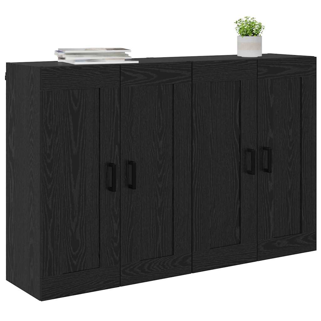 Fali szekrény 2 db Fekete tölgy 69,5 x 34 x 90 cm Szerelt Fa