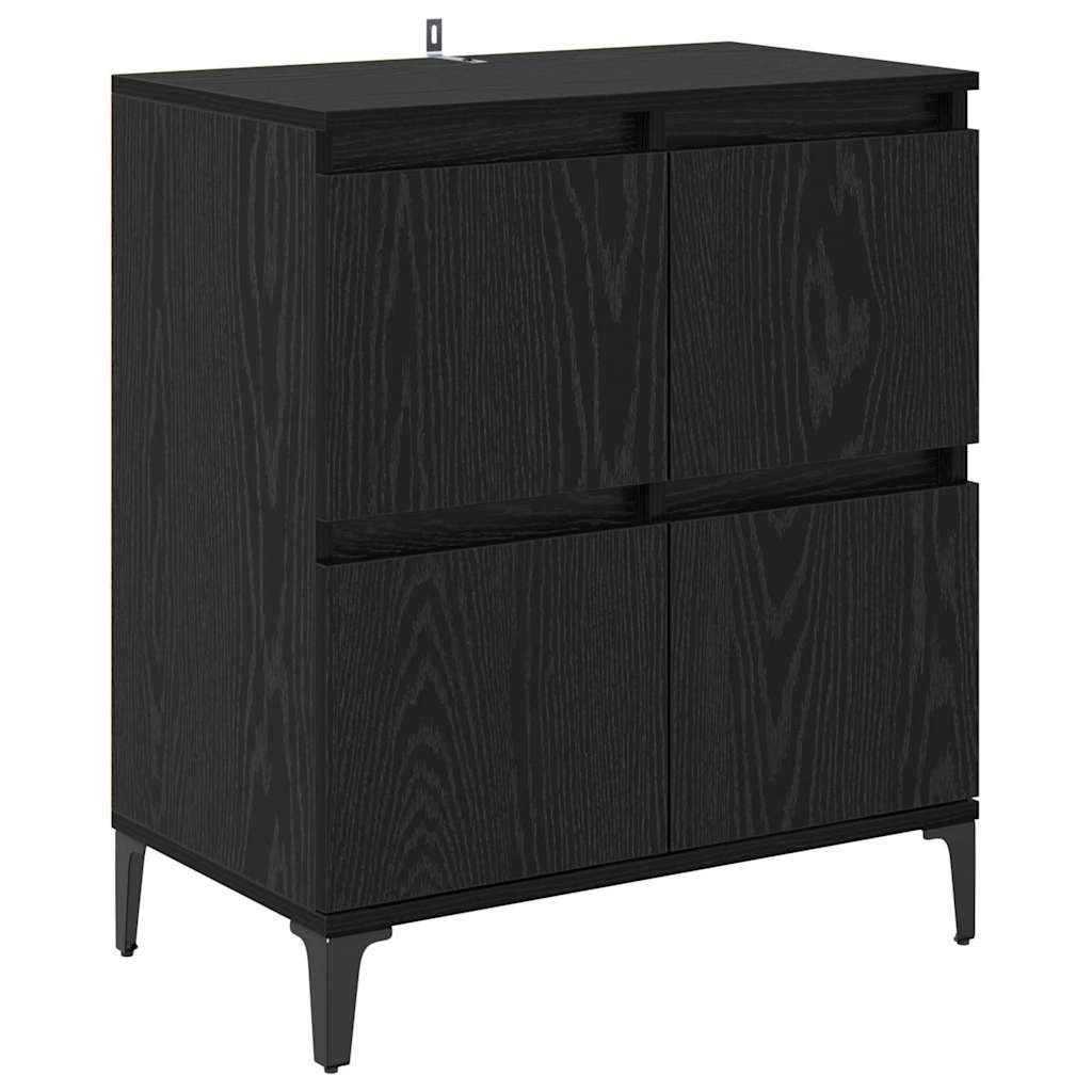 Oldalszekrények 3 db Fekete tölgy 60 x 35 x 70 cm Szerelt Fa