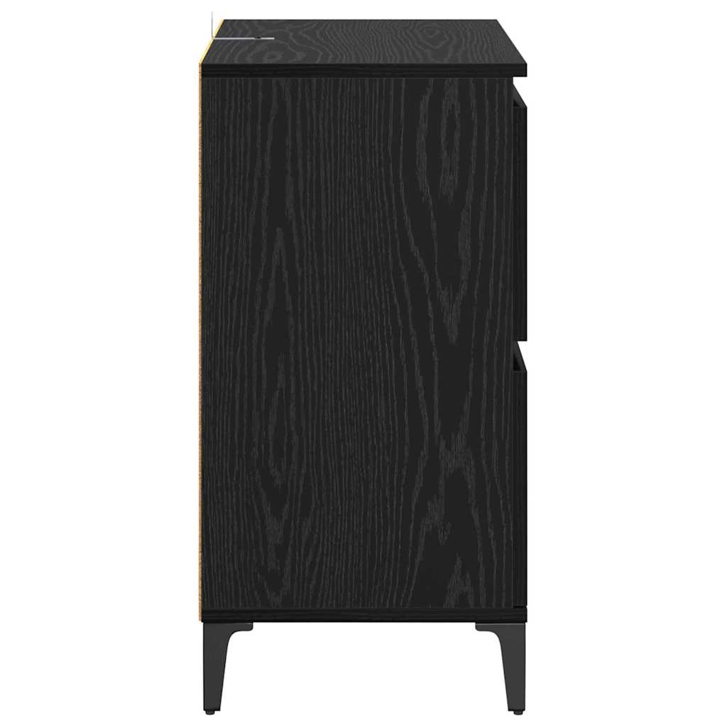 Oldalszekrények 3 db Fekete tölgy 60 x 35 x 70 cm Szerelt Fa