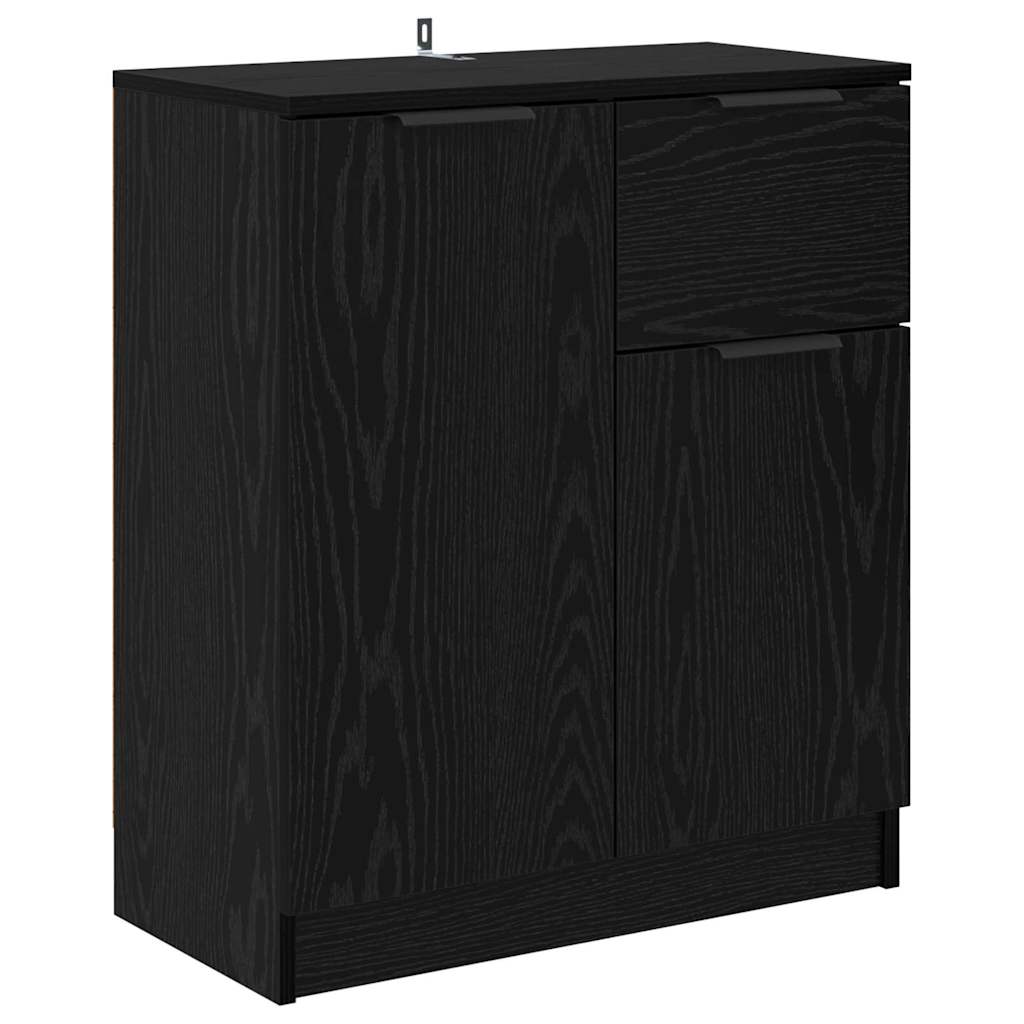 Oldalszekrények 2 pcs Fekete tölgy 60 x 30 x 70 cm Szerelt Fa