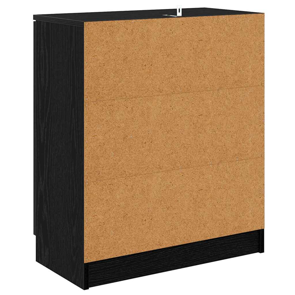 Oldalszekrények 2 pcs Fekete tölgy 60 x 30 x 70 cm Szerelt Fa