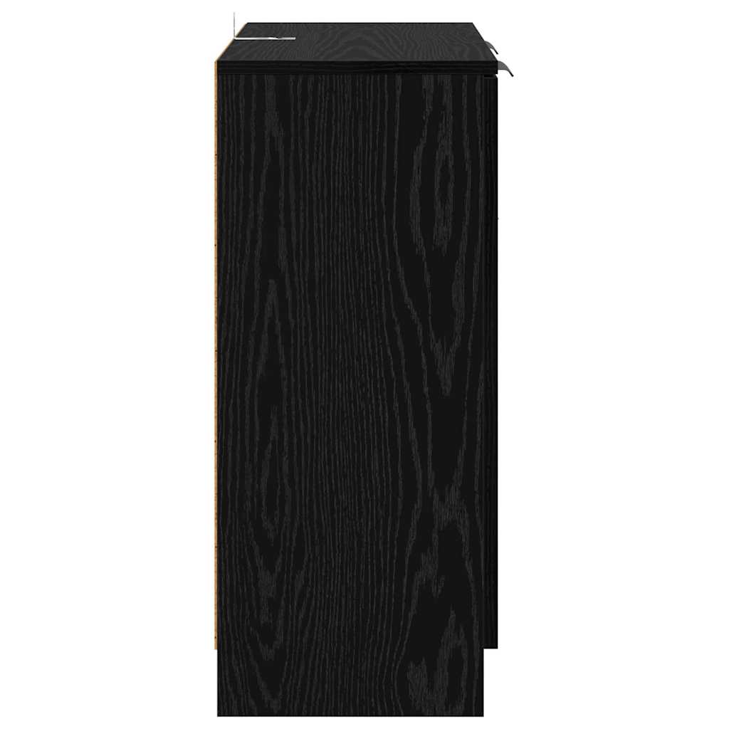 Oldalszekrények 2 pcs Fekete tölgy 60 x 30 x 70 cm Szerelt Fa