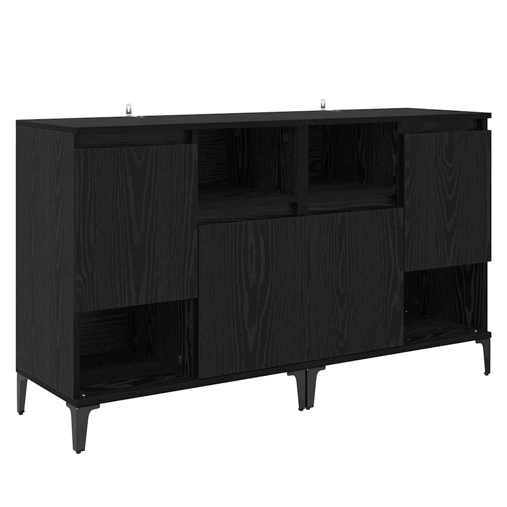 Oldalszekrények 2 pcs Fekete tölgy 60 x 35 x 70 cm Szerelt Fa
