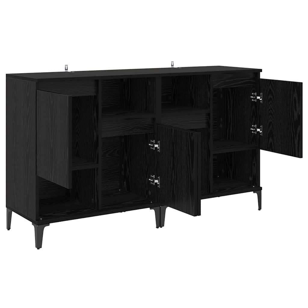 Oldalszekrények 2 pcs Fekete tölgy 60 x 35 x 70 cm Szerelt Fa
