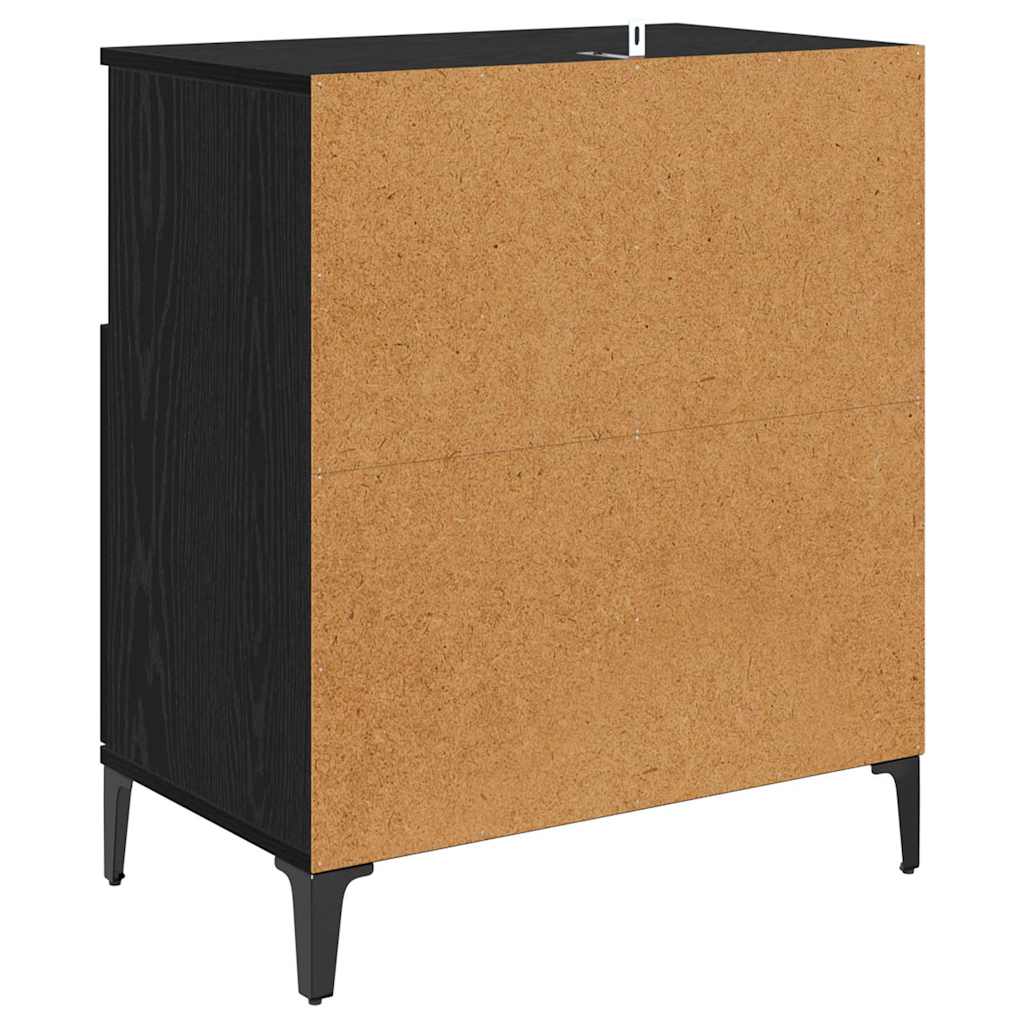Oldalszekrények 2 pcs Fekete tölgy 60 x 35 x 70 cm Szerelt Fa