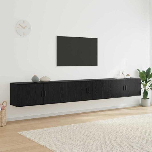 Fali TV szekrény szett 3 pcs Fekete tölgy 100 x 34,5 x 40 cm