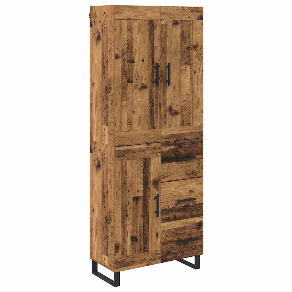 Magasfiú 2 pcs Öreg fa 69,5 x 34 x 180 cm Szerelt fa és Üveg