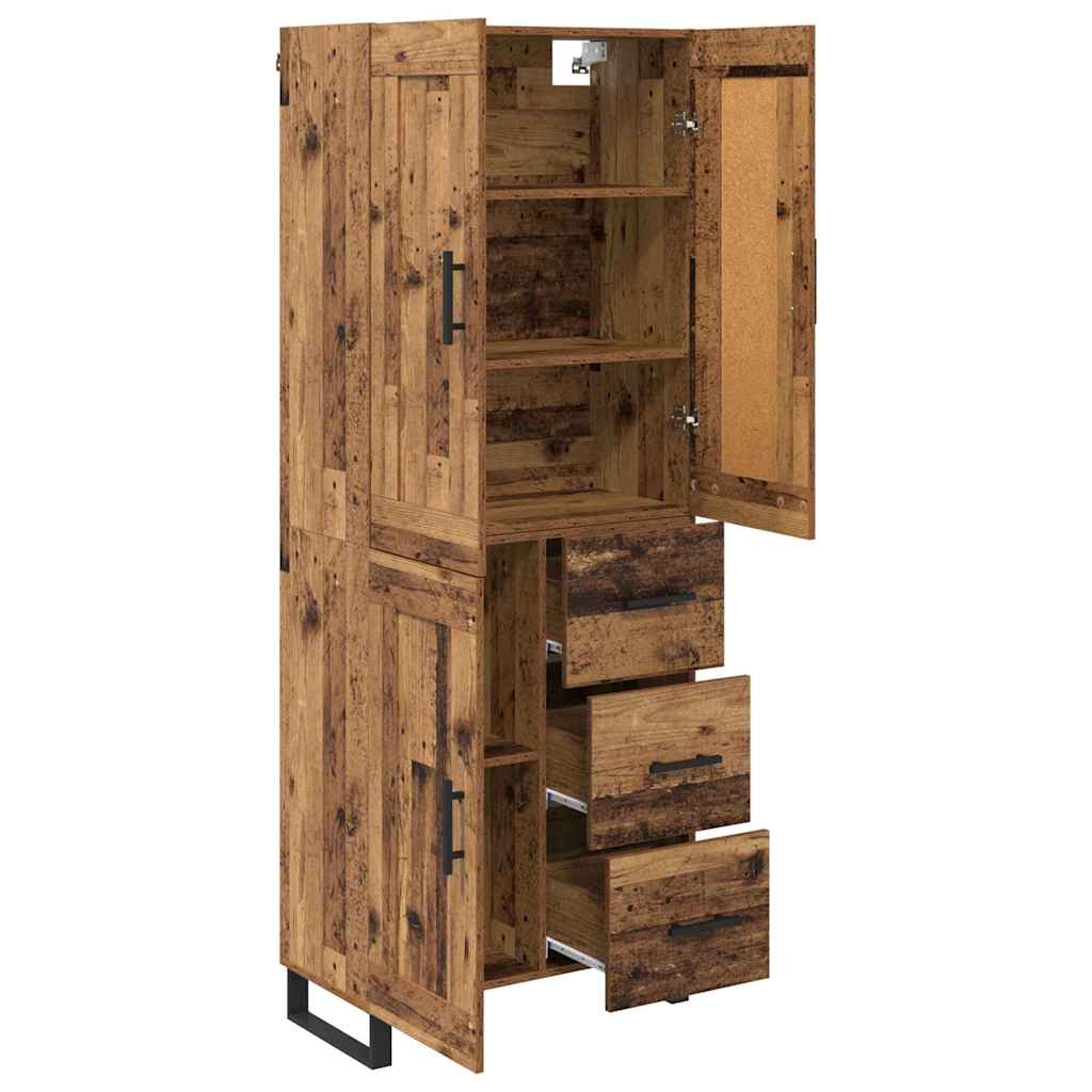 Magasfiú 2 pcs Öreg fa 69,5 x 34 x 180 cm Szerelt fa és Üveg