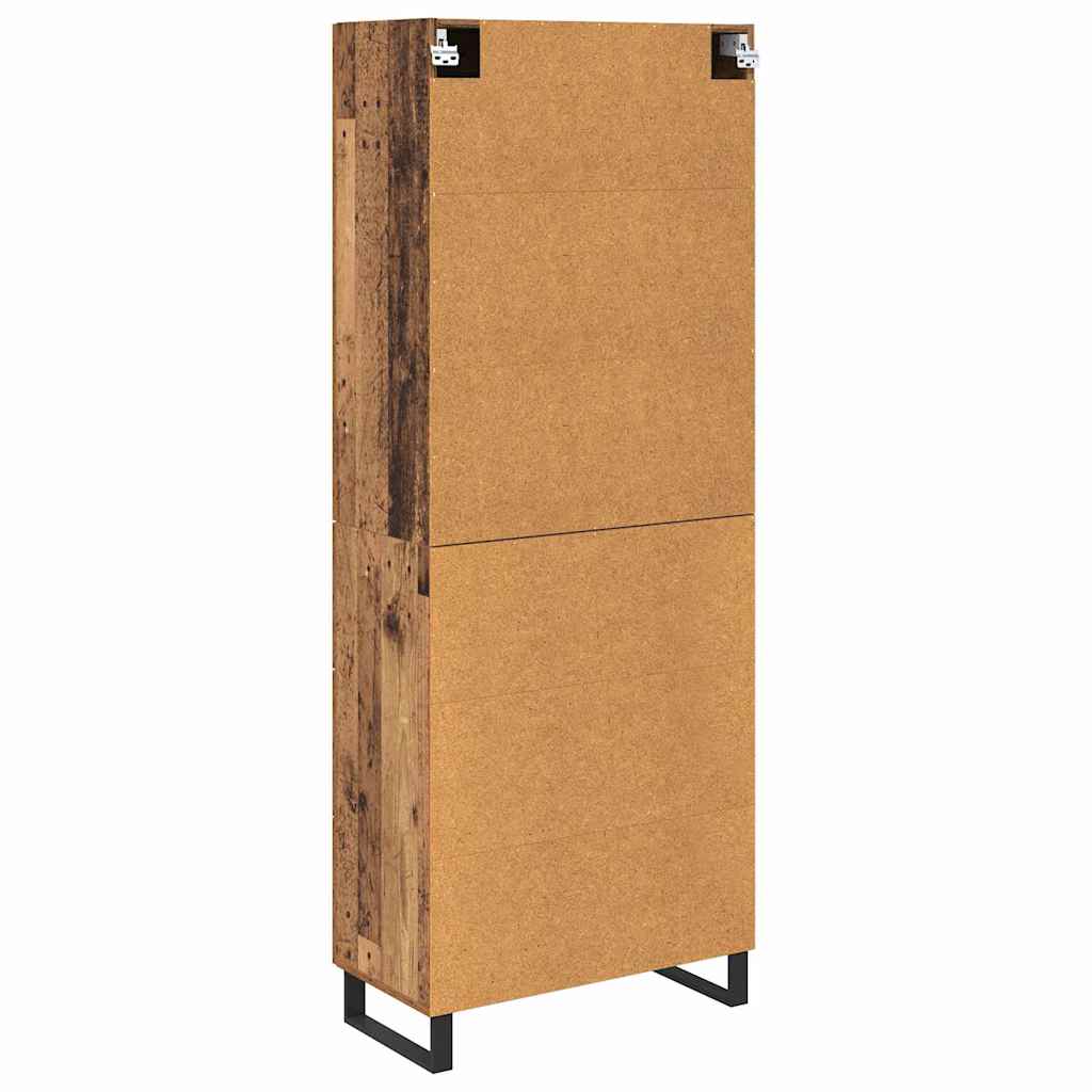 Magasfiú 2 pcs Öreg fa 69,5 x 34 x 180 cm Szerelt fa és Üveg