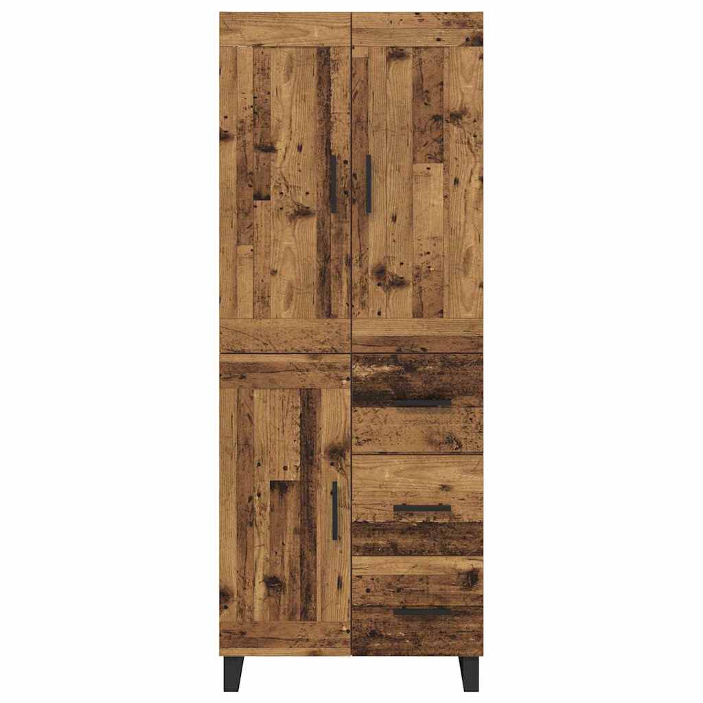 Magasfiú 2 pcs Öreg fa 69,5 x 34 x 180 cm Szerelt fa és Üveg
