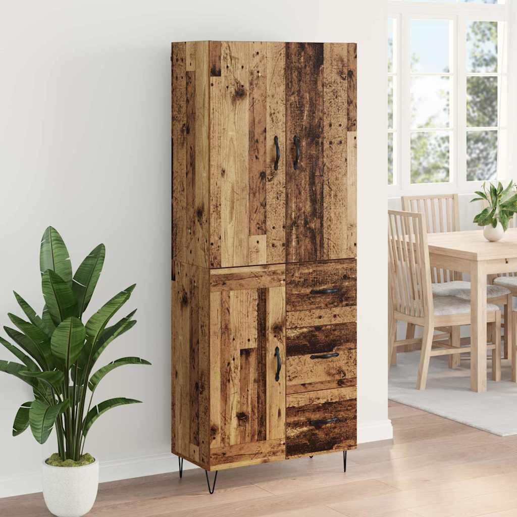 Magasfiú 2 pcs Öreg fa 69,5 x 34 x 180 cm Szerelt Fa