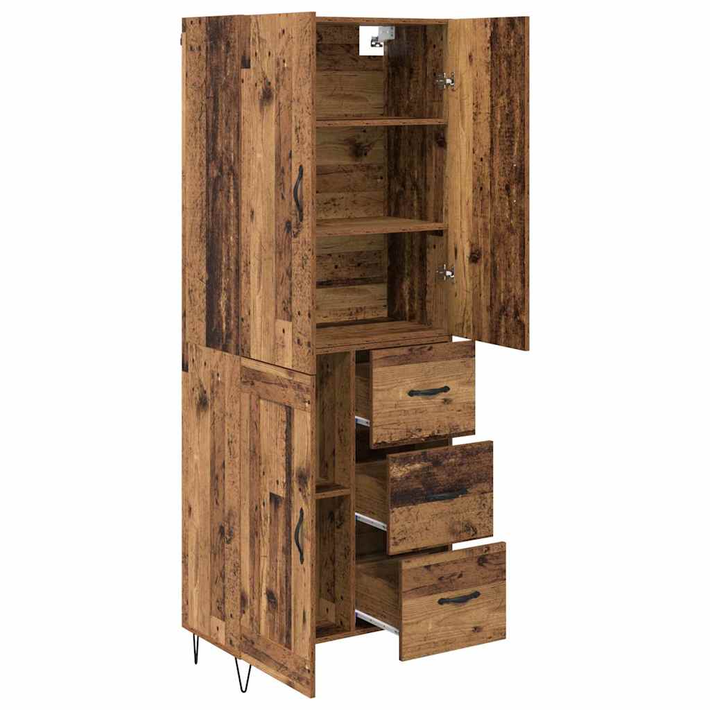 Magasfiú 2 pcs Öreg fa 69,5 x 34 x 180 cm Szerelt Fa