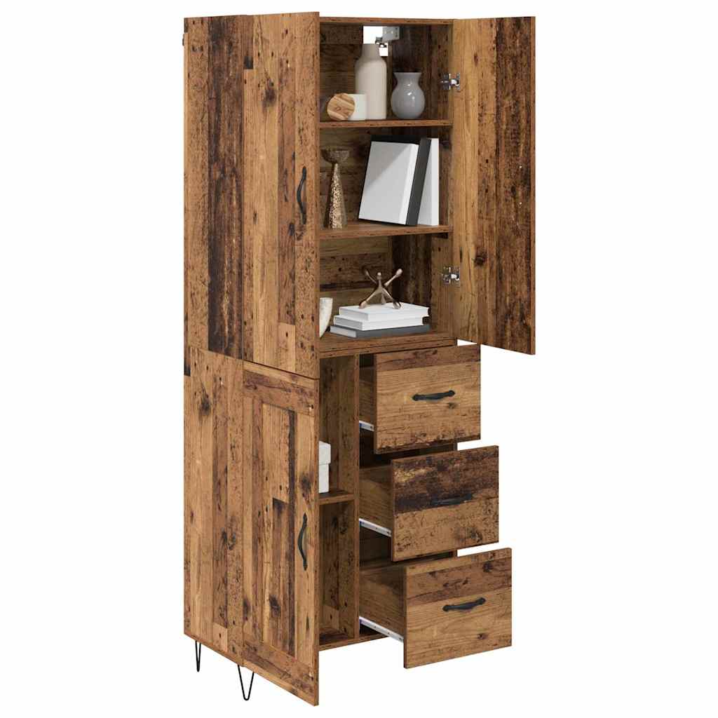Magasfiú 2 pcs Öreg fa 69,5 x 34 x 180 cm Szerelt Fa