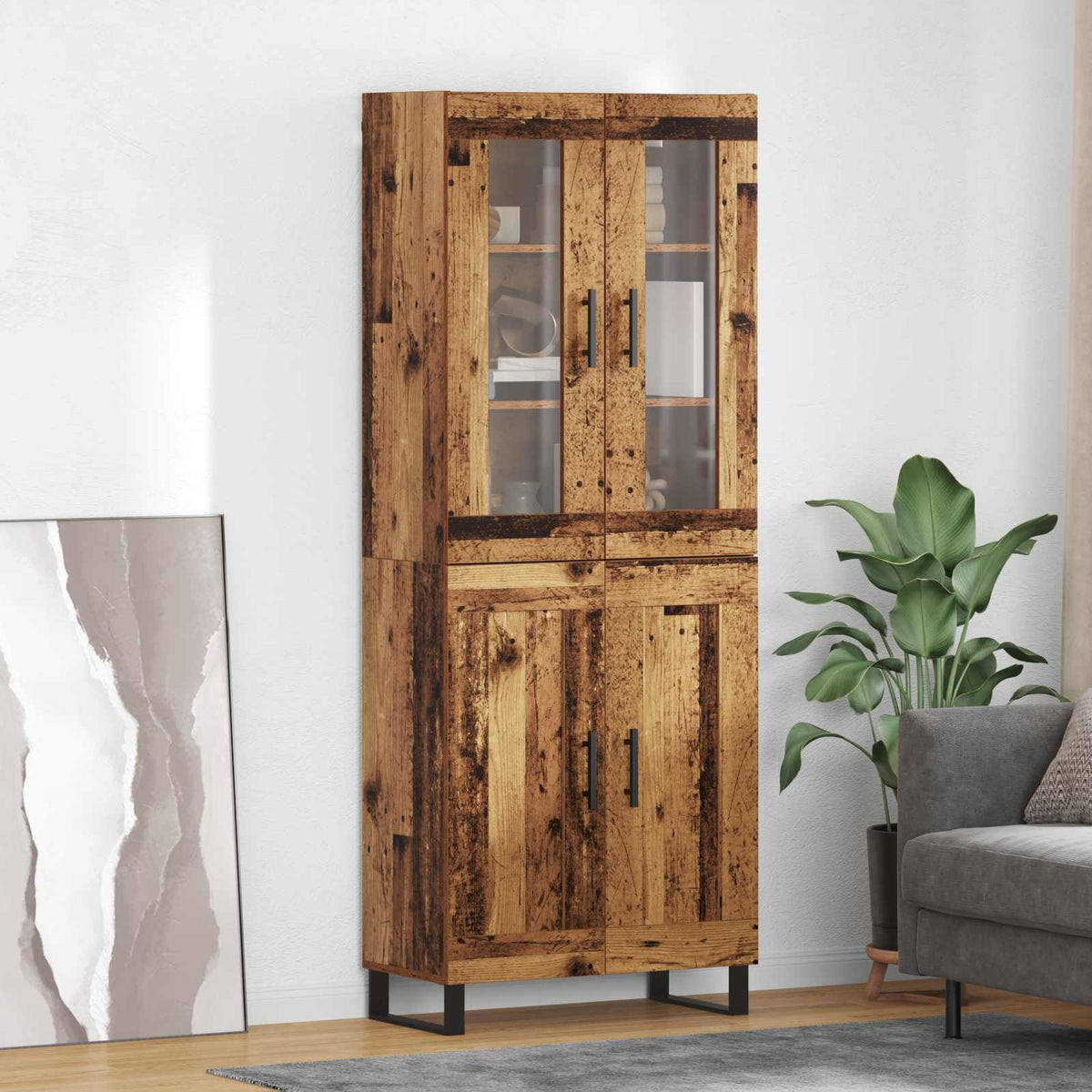 Magasfiú 2 db Öreg fa 69,5 x 34 x 180 cm Szerelt Fa