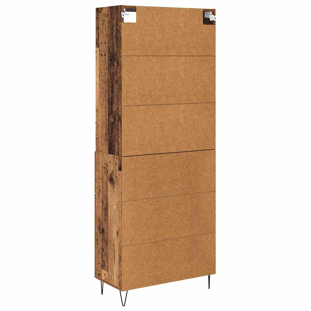 Magasfiú 2 pcs Öreg fa 69,5 x 34 x 180 cm Szerelt fa és Üveg