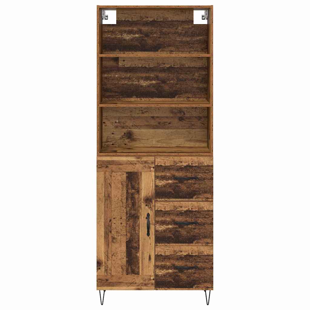 Magasfiú 2 pcs Öreg fa 69,5 x 34 x 180 cm Szerelt fa és Üveg