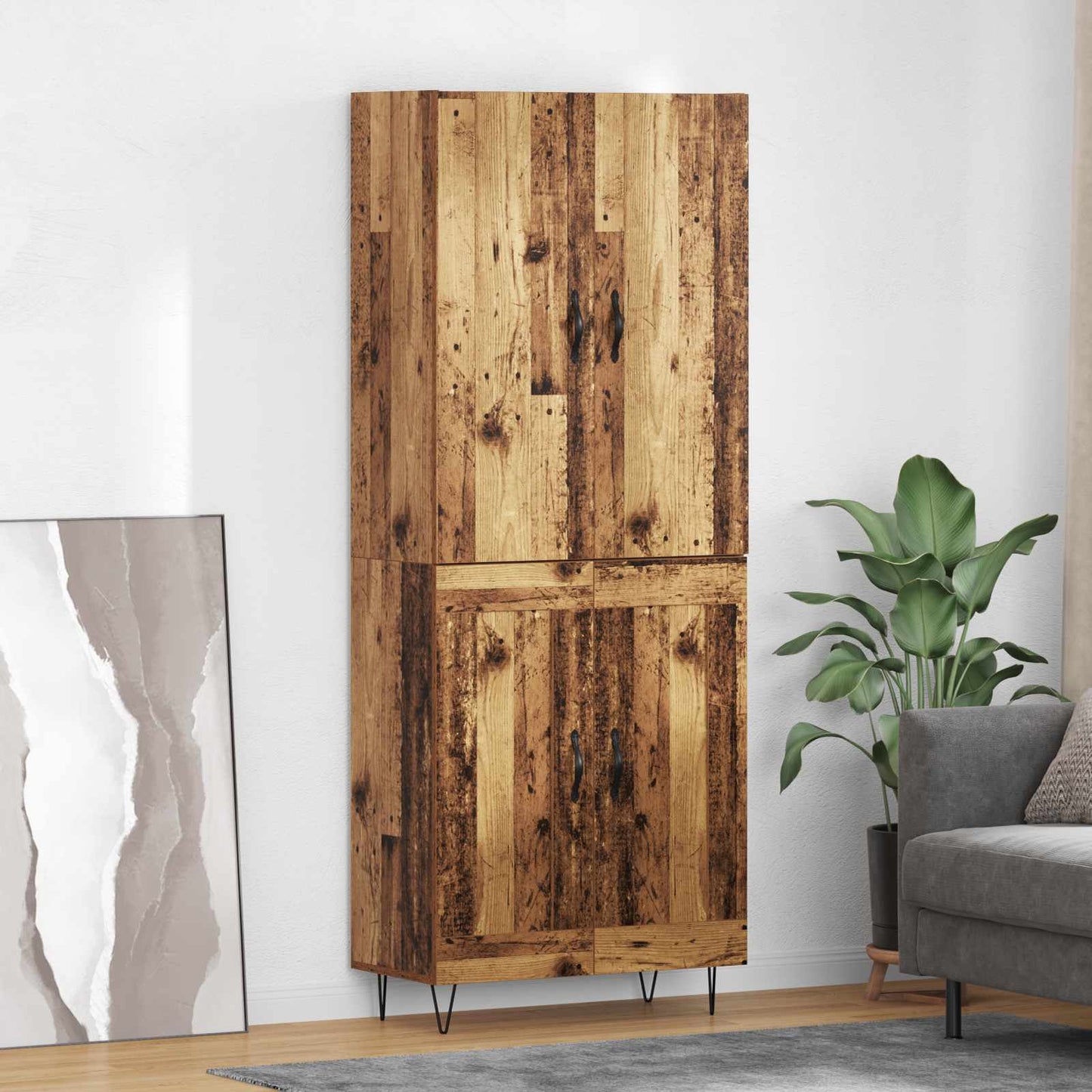 Magasfiú 2 pcs Öreg fa 69,5 x 34 x 180 cm Szerelt Fa