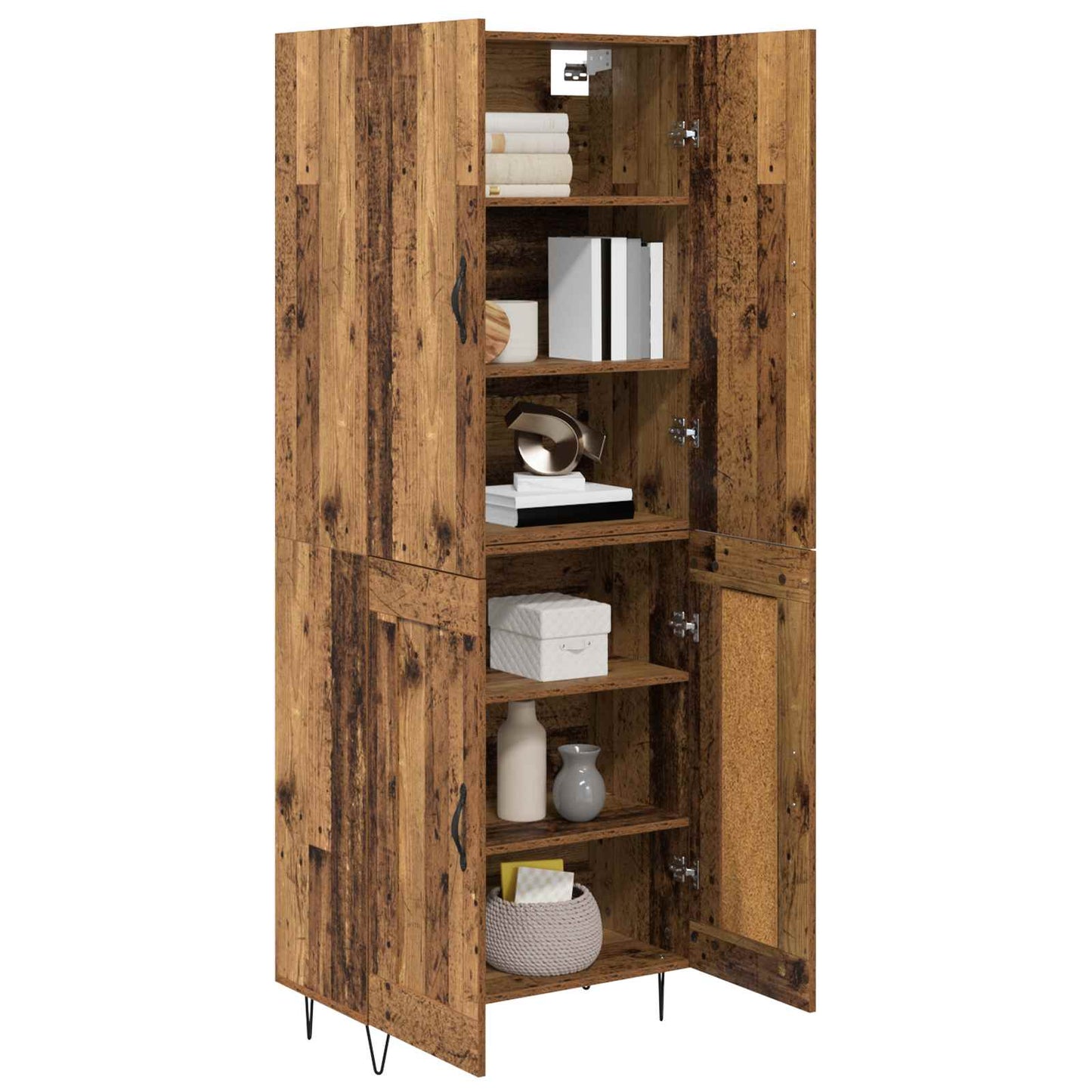 Magasfiú 2 pcs Öreg fa 69,5 x 34 x 180 cm Szerelt Fa
