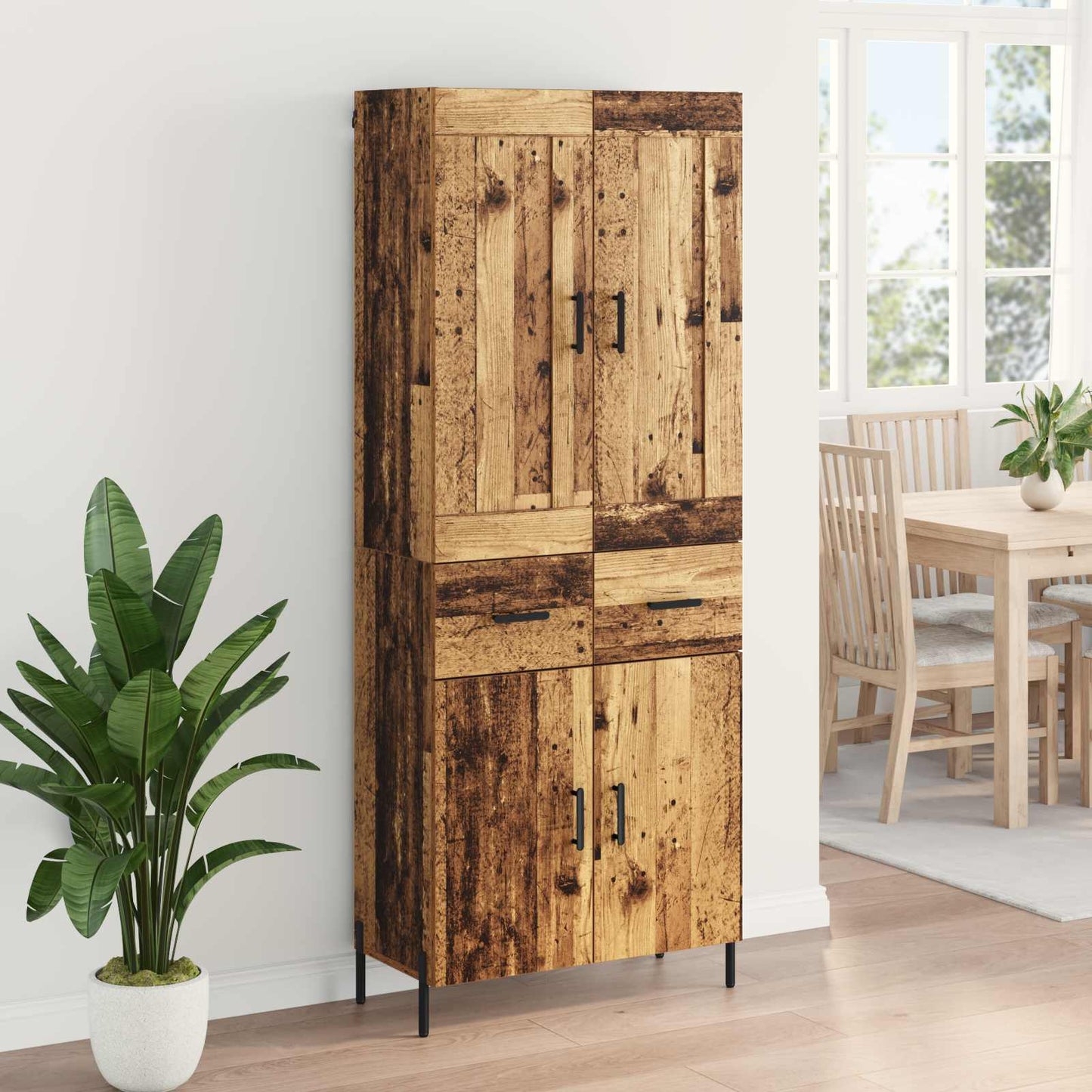 Magasfiú 2 pcs Öreg fa 69,5 x 34 x 180 cm Szerelt Fa