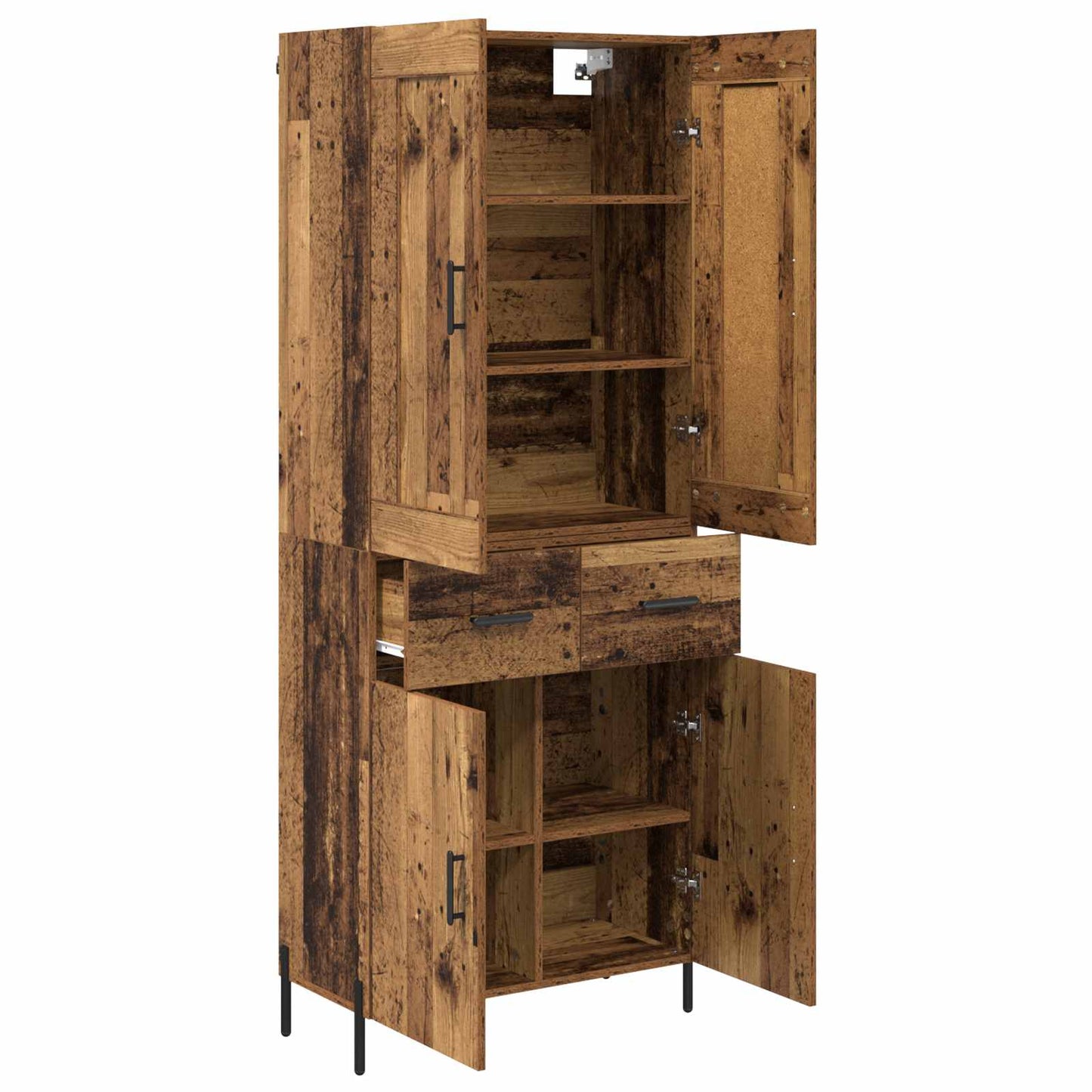 Magasfiú 2 pcs Öreg fa 69,5 x 34 x 180 cm Szerelt Fa