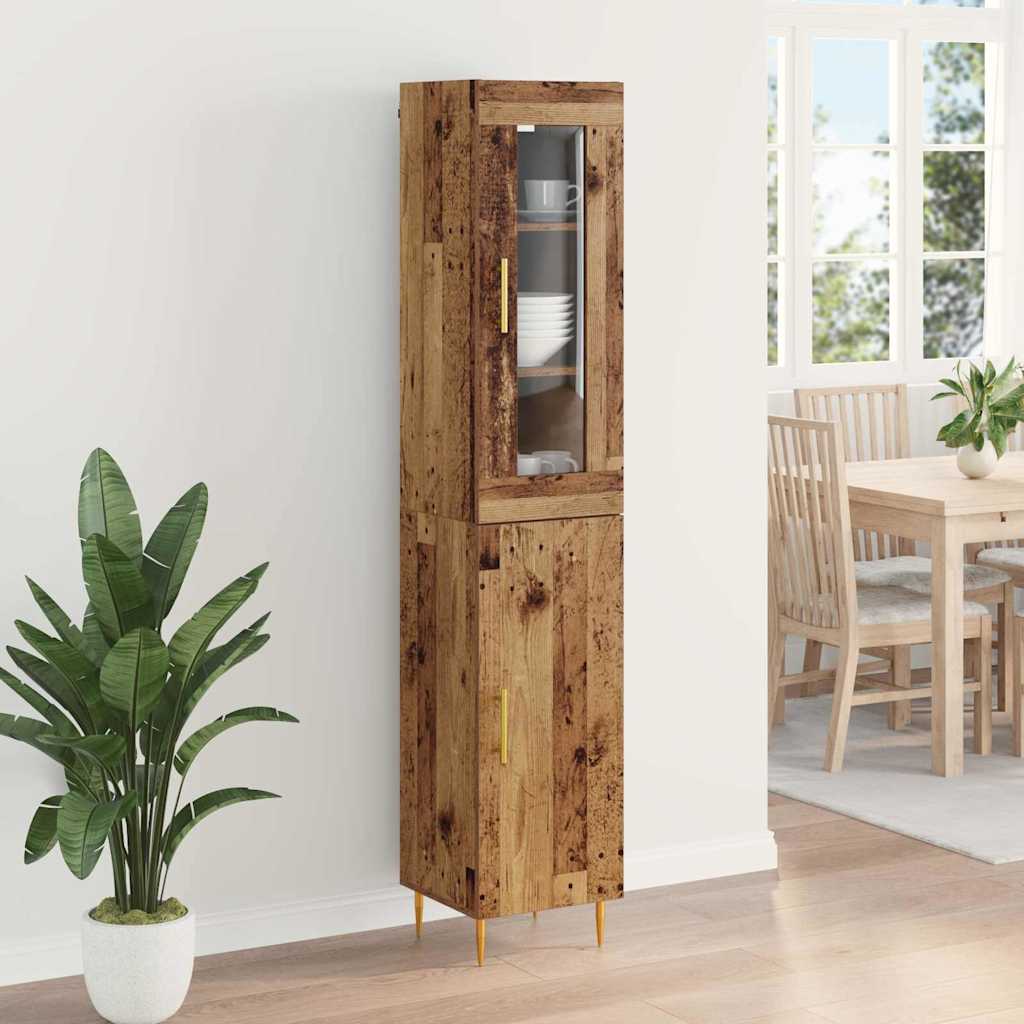 Magasfiú 2 pcs Öreg fa 34,5 x 34 x 180 cm Szerelt Fa